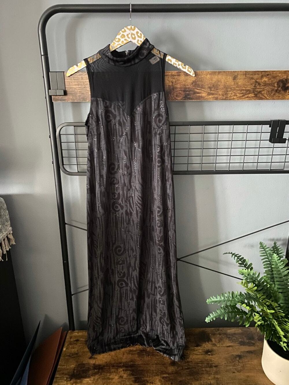 Onyx Nite Animal Print Sheer Top Dress | 14